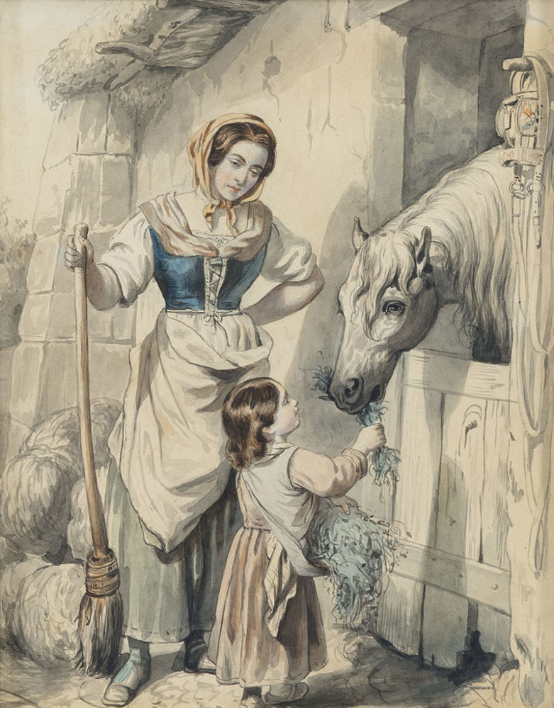 А.Е. Боратынская, дочь поэта. Сцена из итальянской жизни. Акварель. 1844 (?)