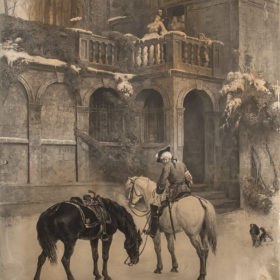 Литография неизвестного художника с картины С.Э. Уоллера «Пустое седло». 1879 – 1893 гг.