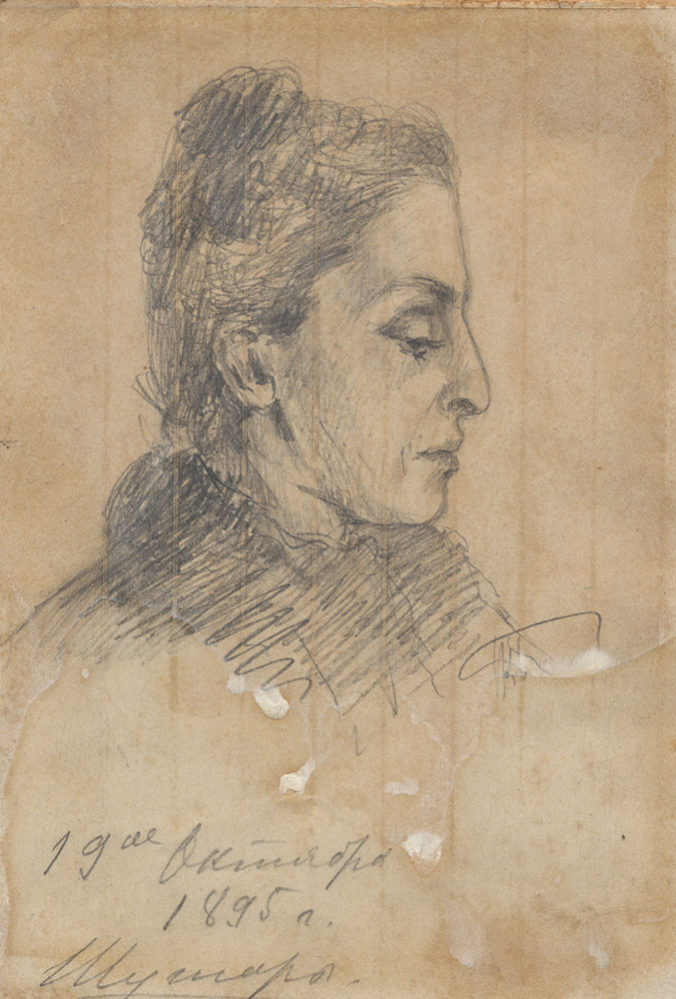 К.Н. Боратынская. Портрет О.А. Боратынской. 1895. Бумага, карандаш