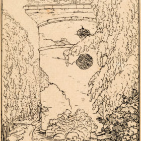 В.А. Жуковский. Башня-руина. Офорт из серии «Виды Царского Села». 1822-1823